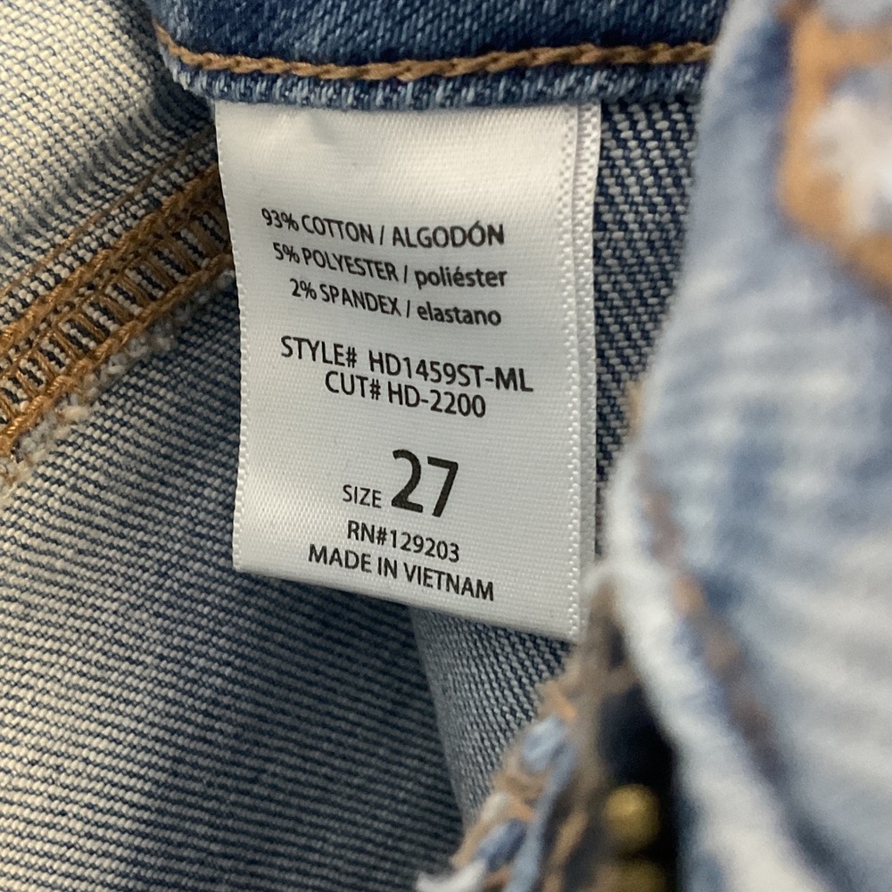 Hidden Denim Tracey Cropped Cargo Jeans Size 27 Blue 28” Inseam NWT - Picture 7 of 10